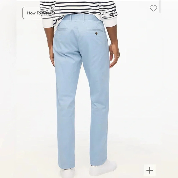 J Crew Chino Pants Flex Straight Leg Light Blue NWT Mens Size 38 X 32 Cotton - Picture 3 of 10